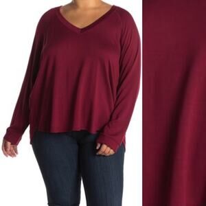 Socialite Slouchy Brushed Knit V-Neck Sweater